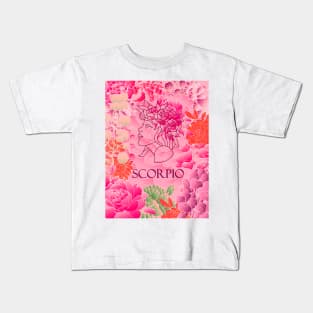 Scorpio Zodiac Dark Pink Fantasy Design Horoscope Design Kids T-Shirt